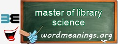 WordMeaning blackboard for master of library science